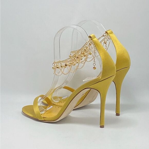 Manolo Blahnik Campanillasan 105MM Satin Sandals size 39.5 - Picture 7 of 12